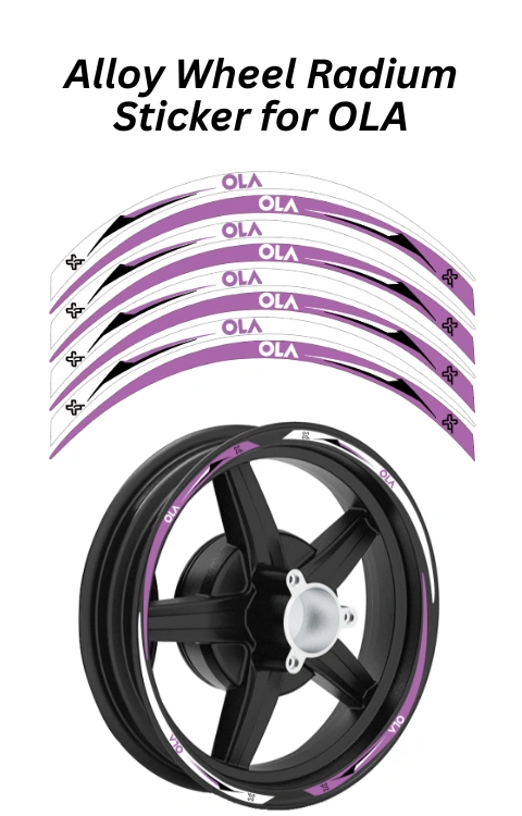 Alloy Wheel Radium Sticker Compatible with OLA | Made in Premium Radium with FPF (Fade Protection Film), Precut Sticker, Waterproof, Pack of 1